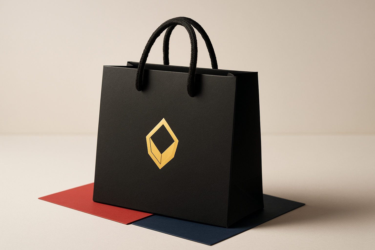 Luxury Paper Shopping Bag — Rope Handles, Ribbon, Foil Finishes